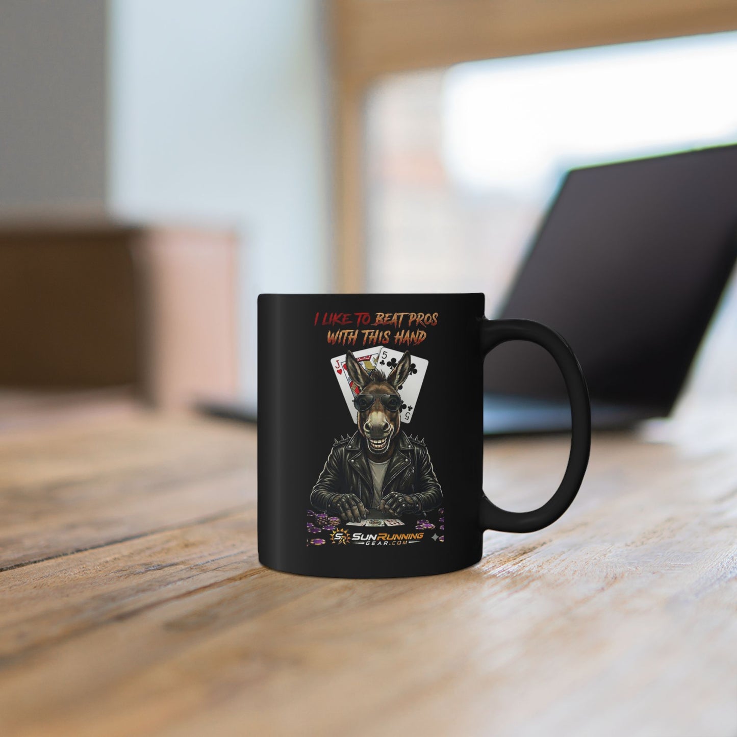 Black Coffee Mug — Gothic Pentagram Design