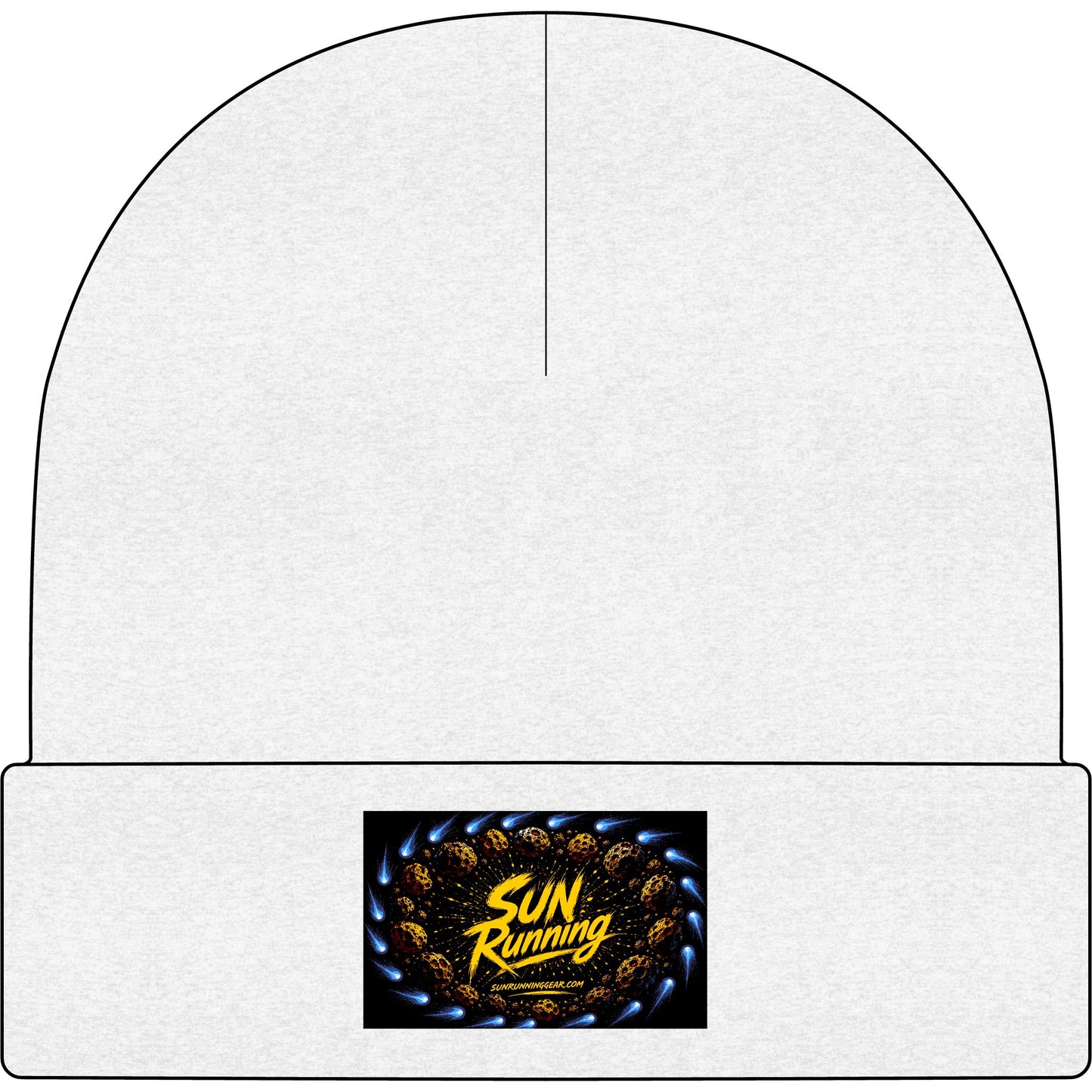 Sun Running Cuff Beanie - Spiral Logo Winter Knit Hat