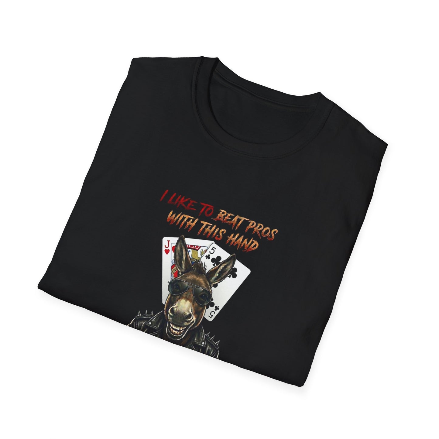 Poker Donkey T-Shirt - "I Like to Beat People With This Hand" Novelty Graphic Tee