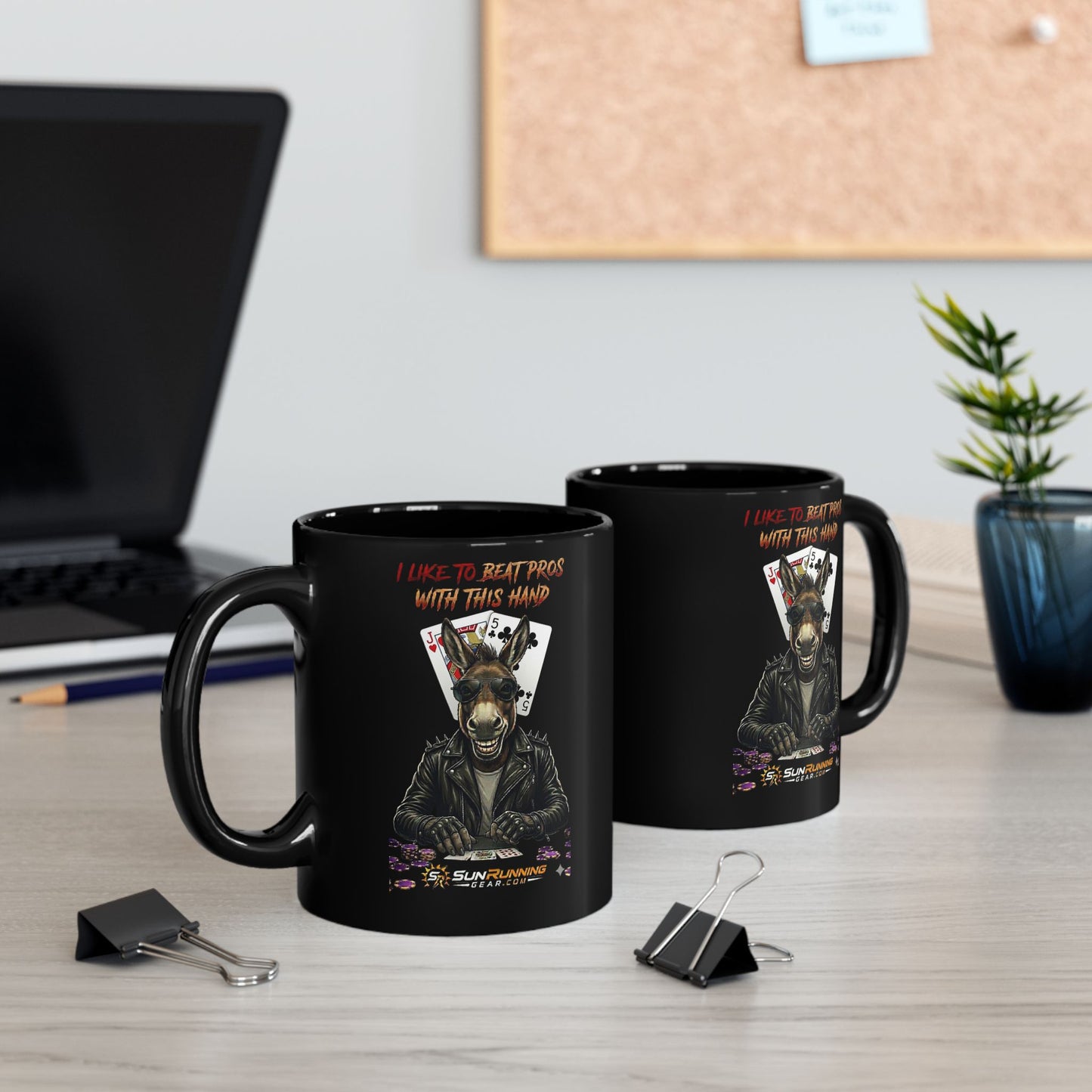 Black Coffee Mug — Gothic Pentagram Design