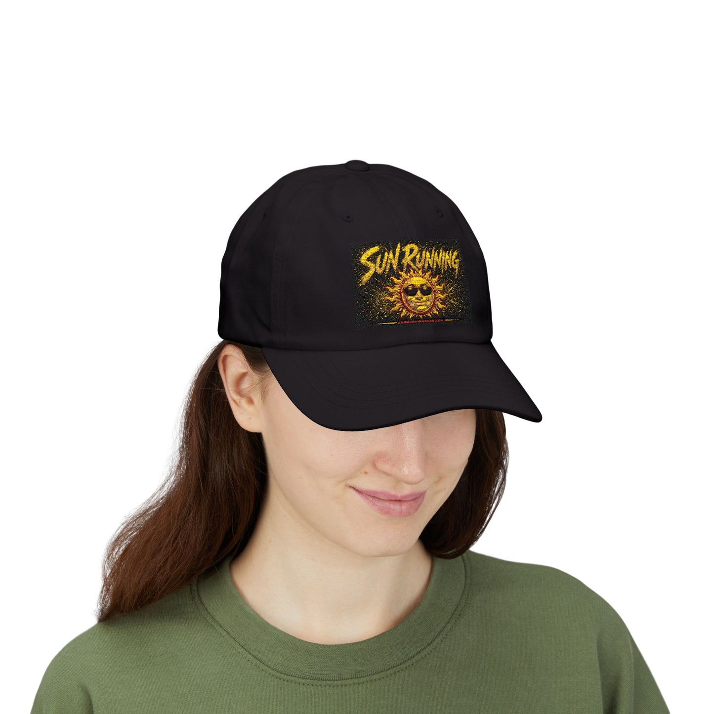 Sun Running Dad Cap — Vintage Smiling Sun Baseball Hat