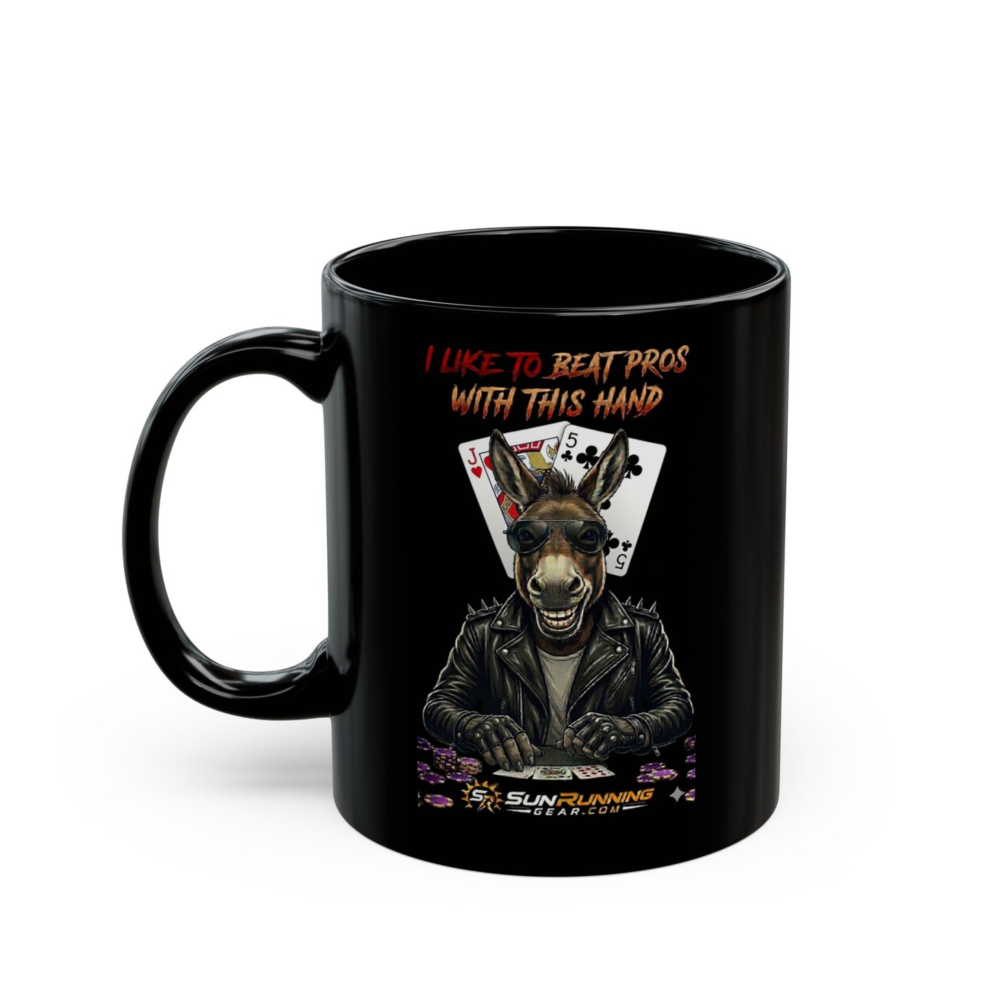 Black Coffee Mug — Gothic Pentagram Design
