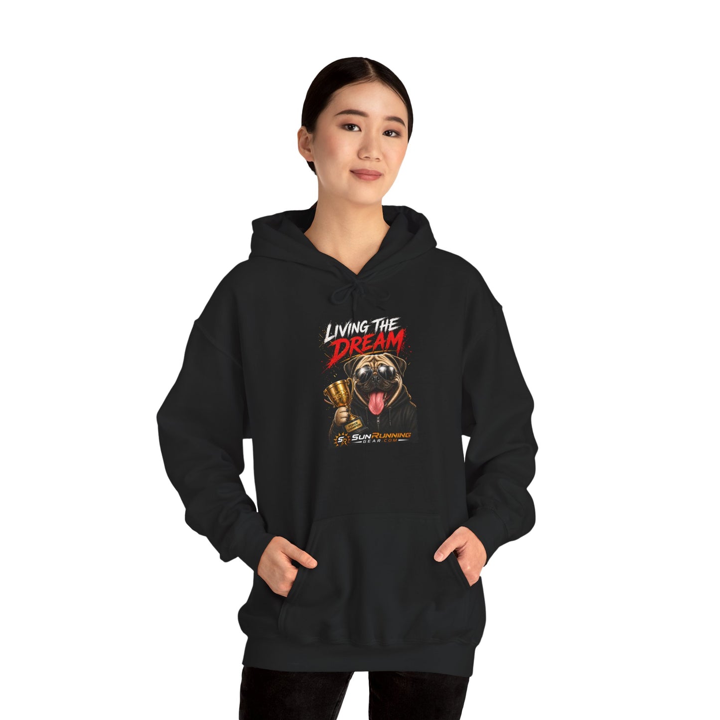 Hoodie — Live Your Dream Pug Trophy Graphic Hoodie