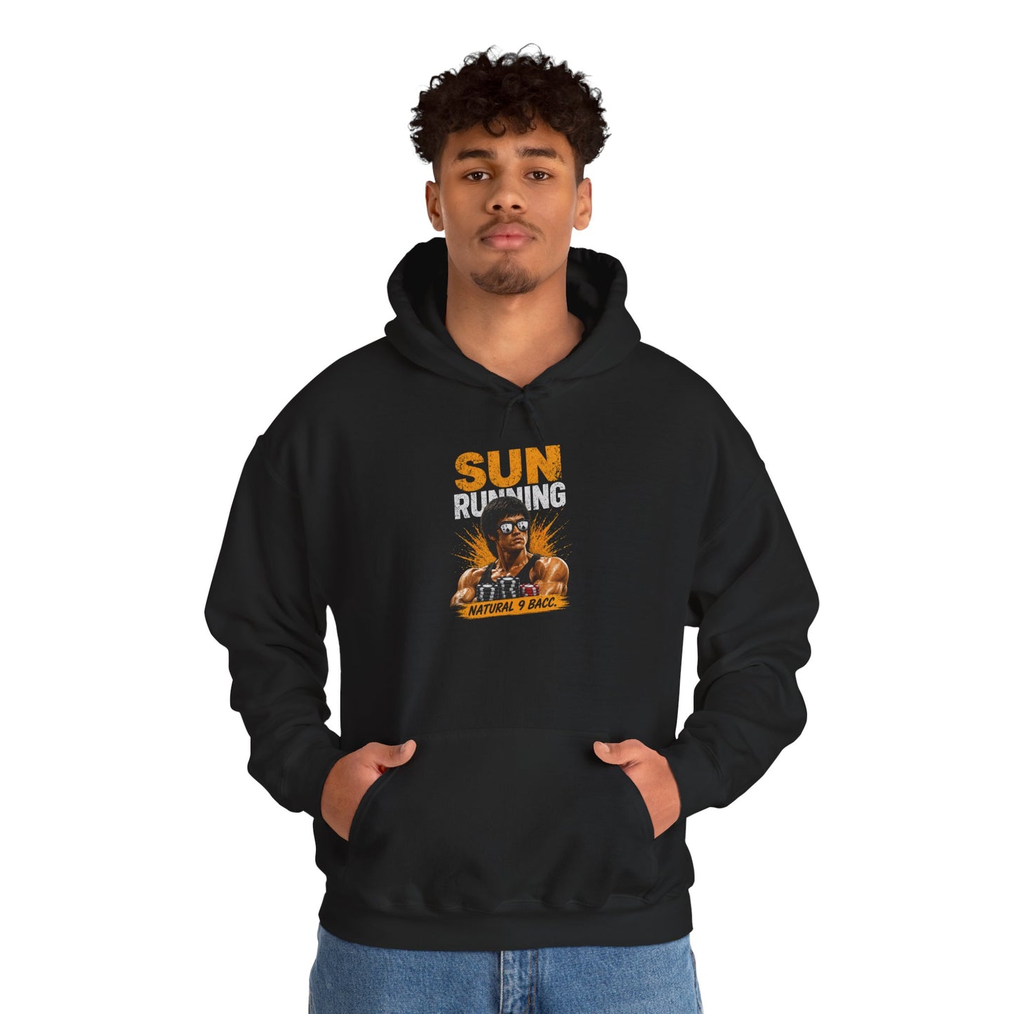 Running Sun Hoodie — Retro Runner Graphic Pullover