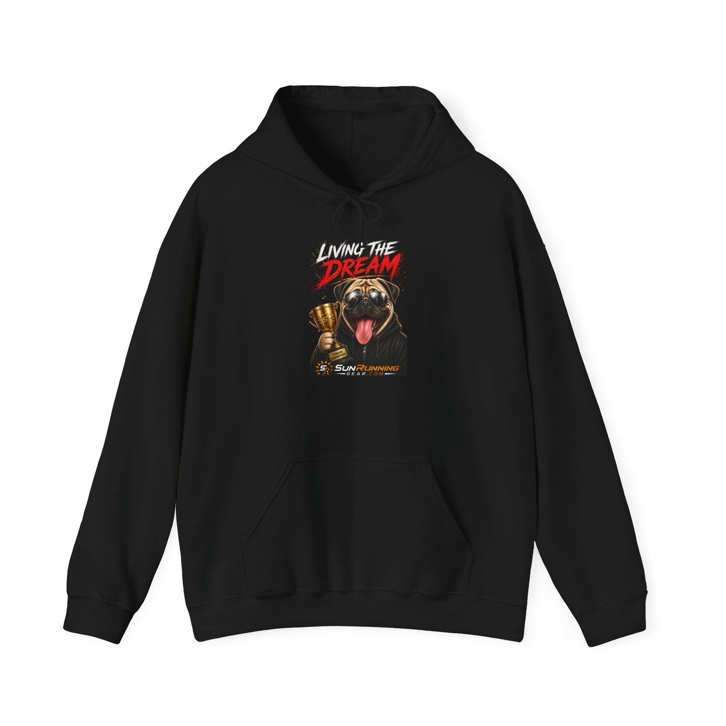 Hoodie — Live Your Dream Pug Trophy Graphic Hoodie