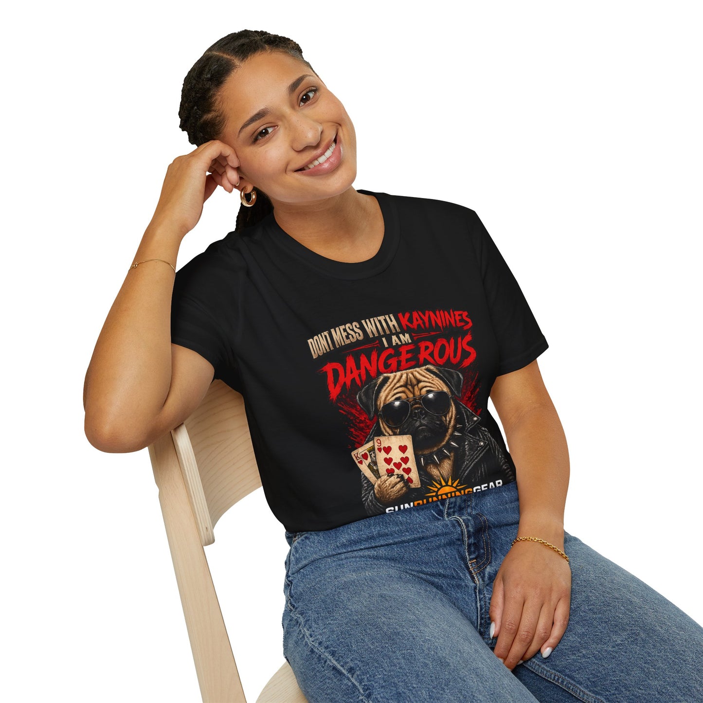 Pug 'Don't Mess With Kaynines I Am Dangerous' Graphic T-Shirt