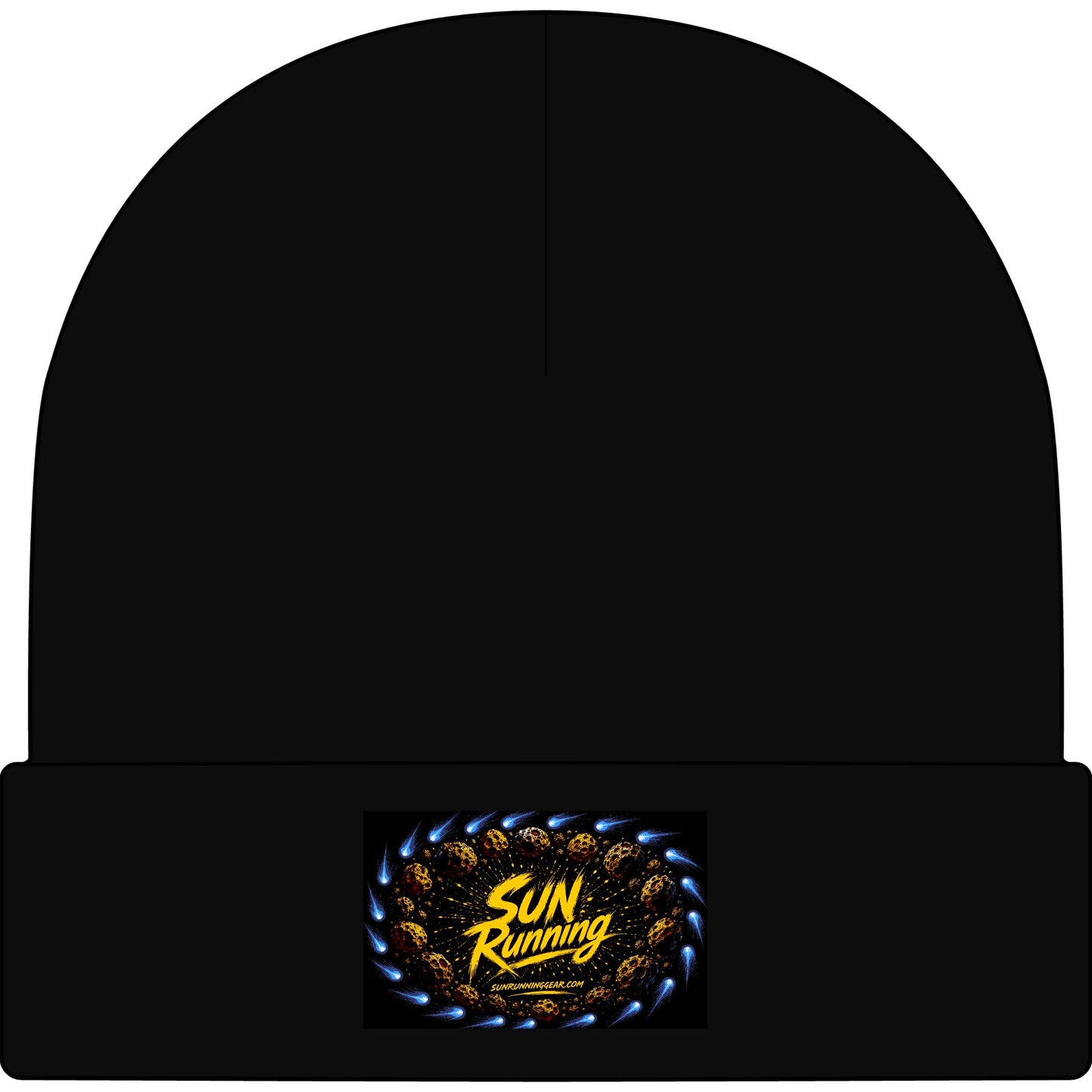 Sun Running Cuff Beanie - Spiral Logo Winter Knit Hat