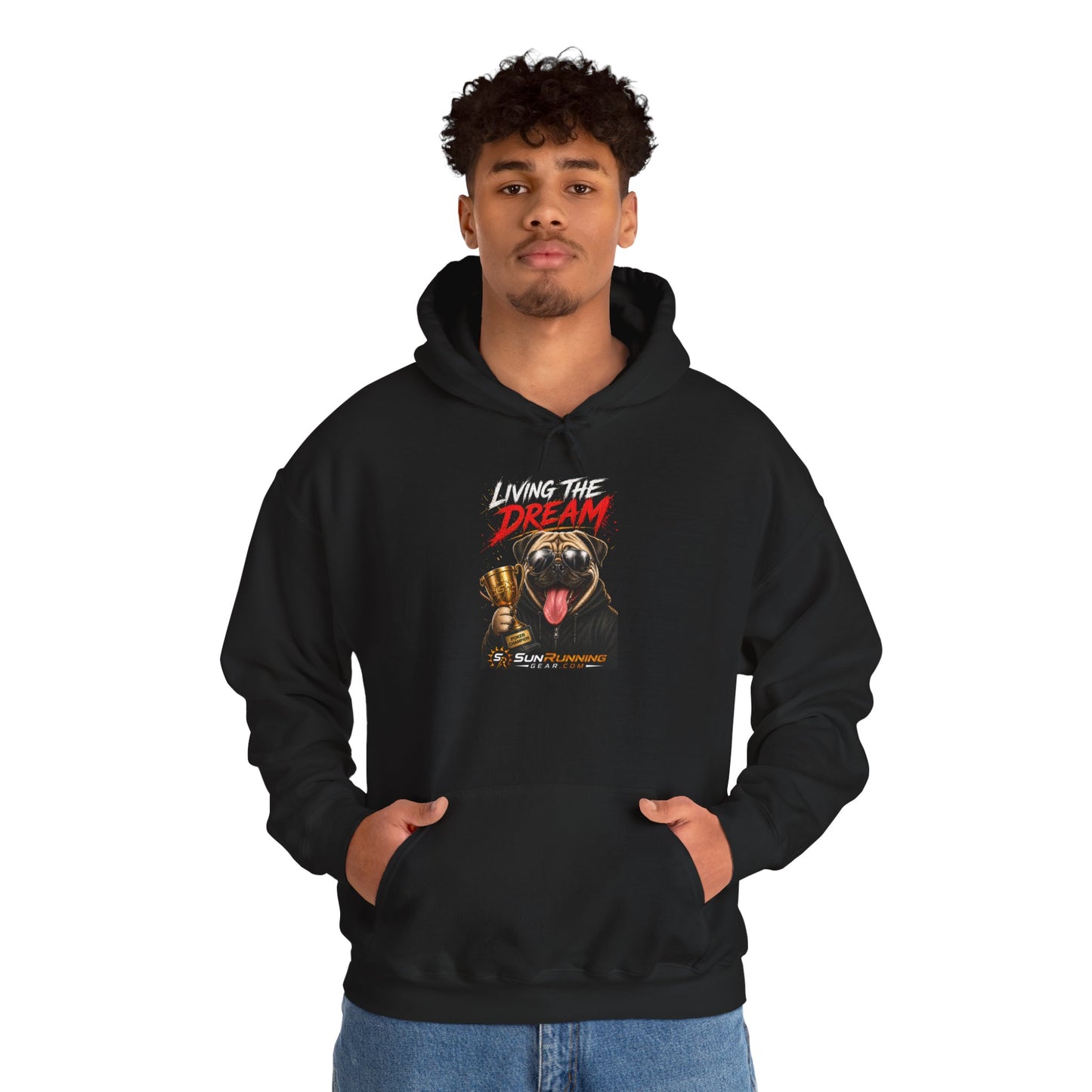 Hoodie — Live Your Dream Pug Trophy Graphic Hoodie