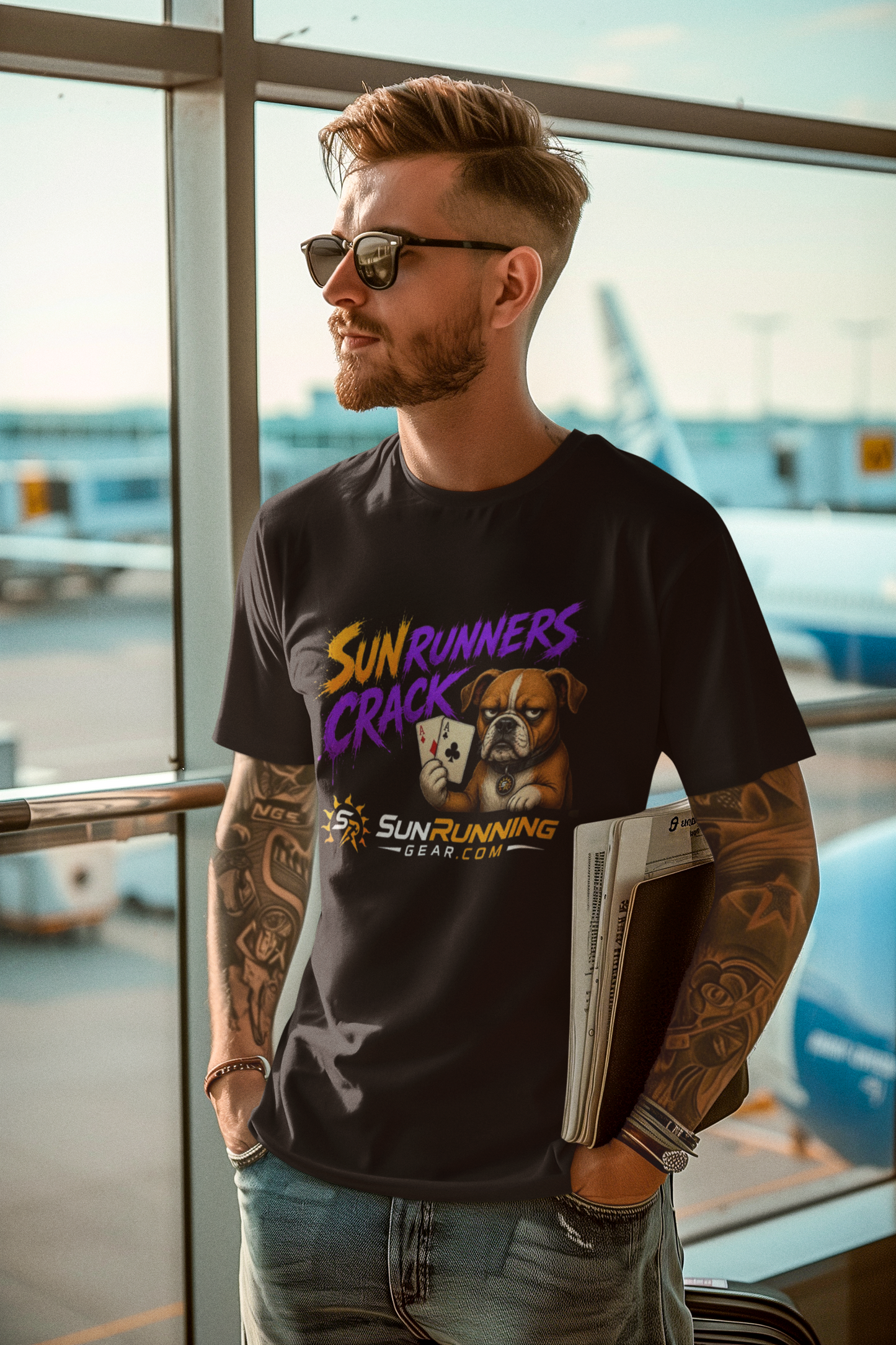 Sun Runners Crack T-Shirt — SunRunningGear Poker Bear Graphic Tee
