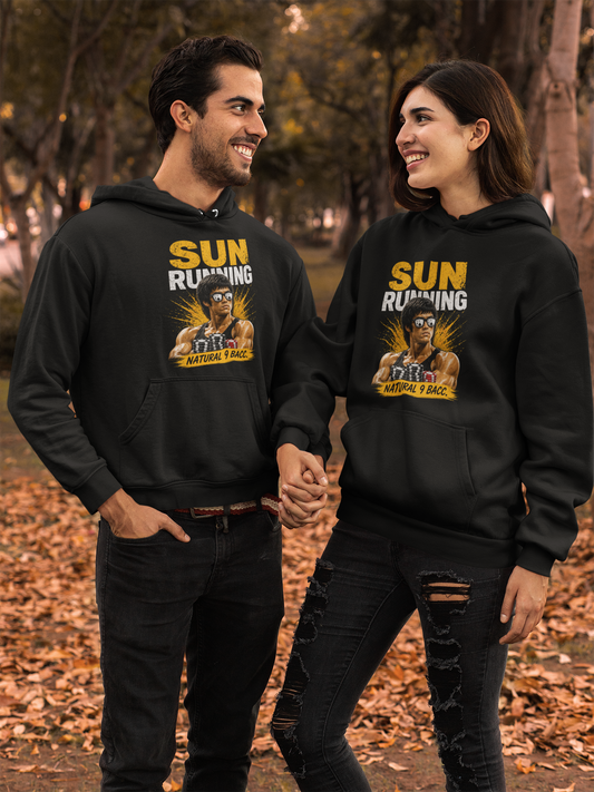 Running Sun Hoodie — Retro Runner Graphic Pullover