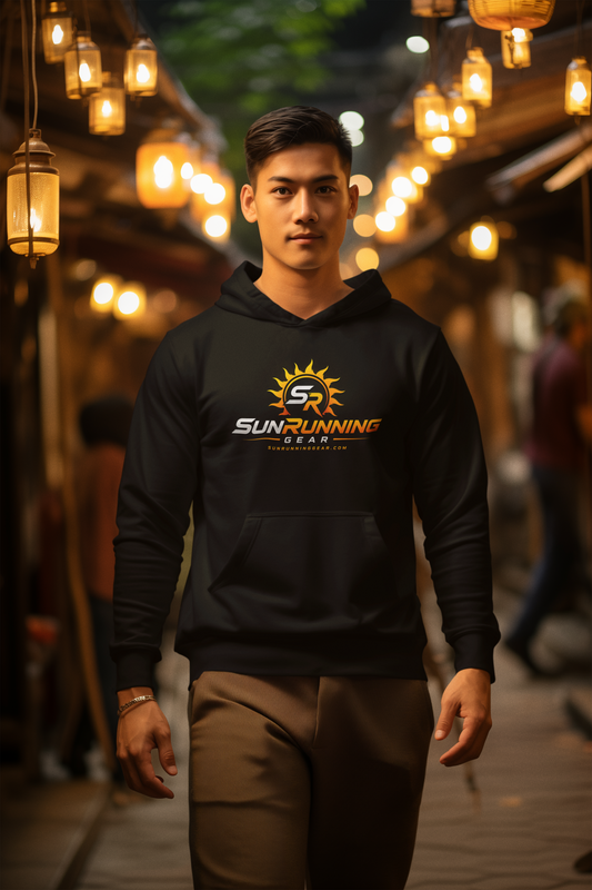 SunRunning Gear Logo Hoodie — Athletic Sun & SR Graphic Pullover